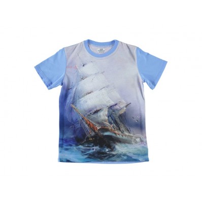 Koszulka dziecięca Statek Blue
