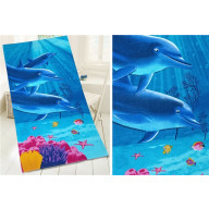 Lekki ręcznik plażowy Dolphins 75x150