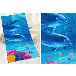 Lekki ręcznik plażowy Dolphins 75x150