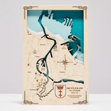 Prezent dla żeglarza Wood_Map Gdańsk